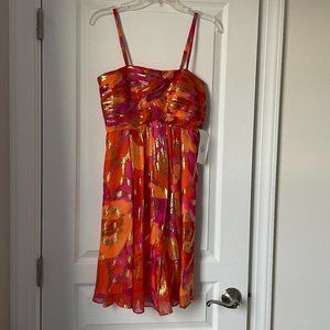 Brand New Oleg Cassini Pink/Orange Dress Size 4
